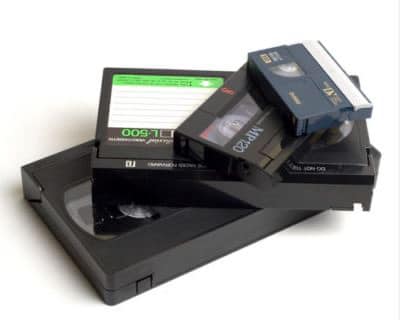 Old VHS and camcorder tapes needing mould recovery before digitising